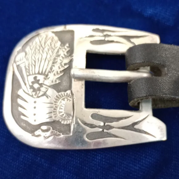 Navajo Harvest Sterling Silver Range Belt Set Signed - Picture 2 of 16